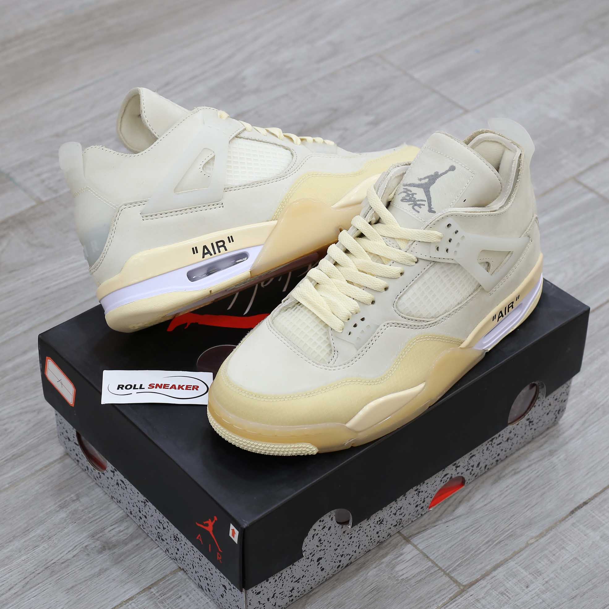 air jordan 4 off white sail like auth