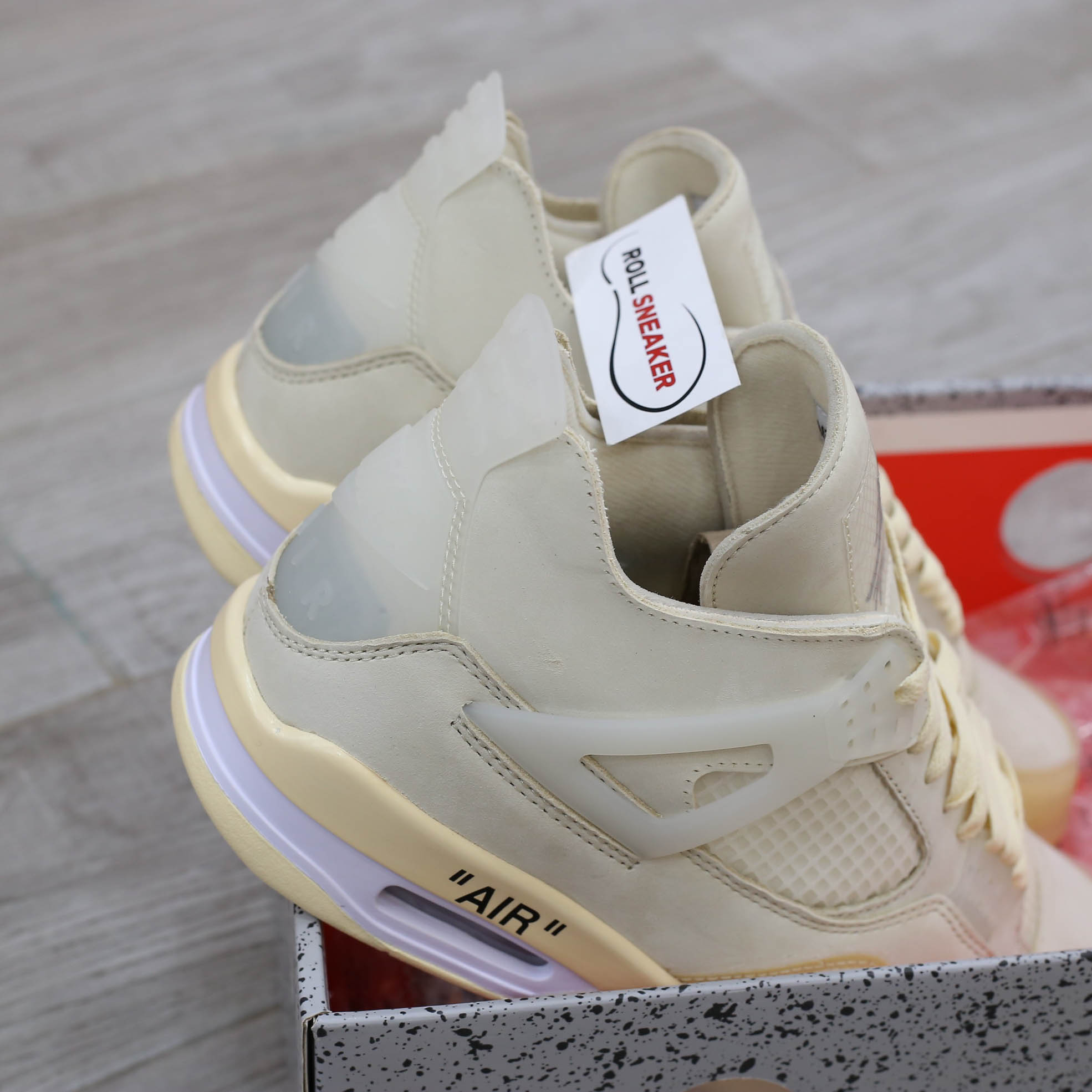 giày nike air jordan 4 off-white sail like auth