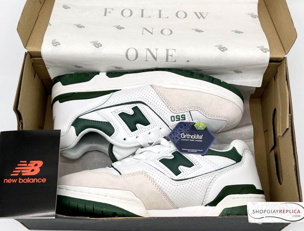 giày hot sneaker new balance 550 green xanh