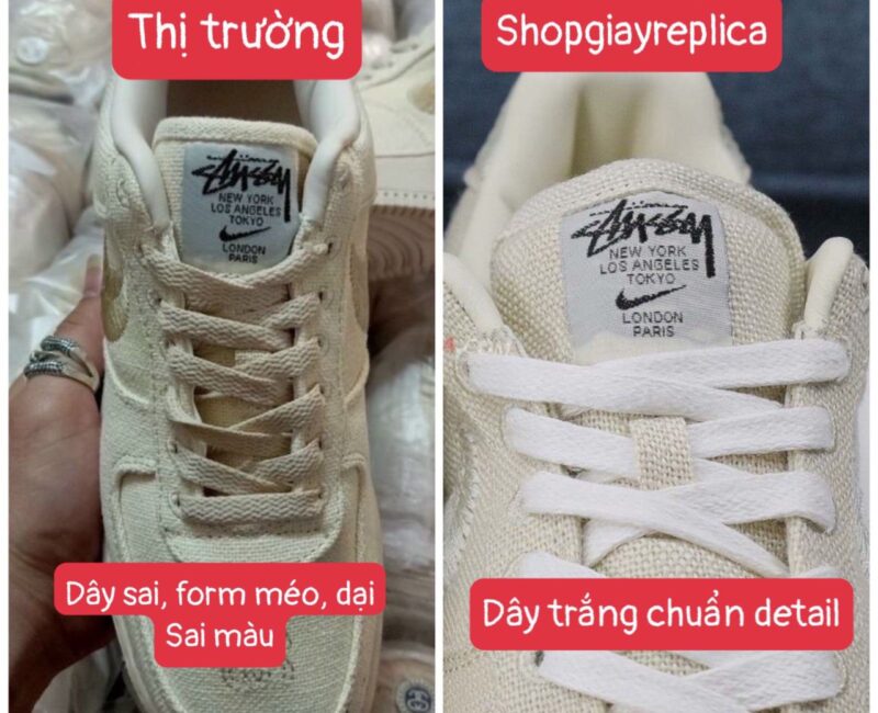 phân biệt af1 stussy fossil rep 1:1