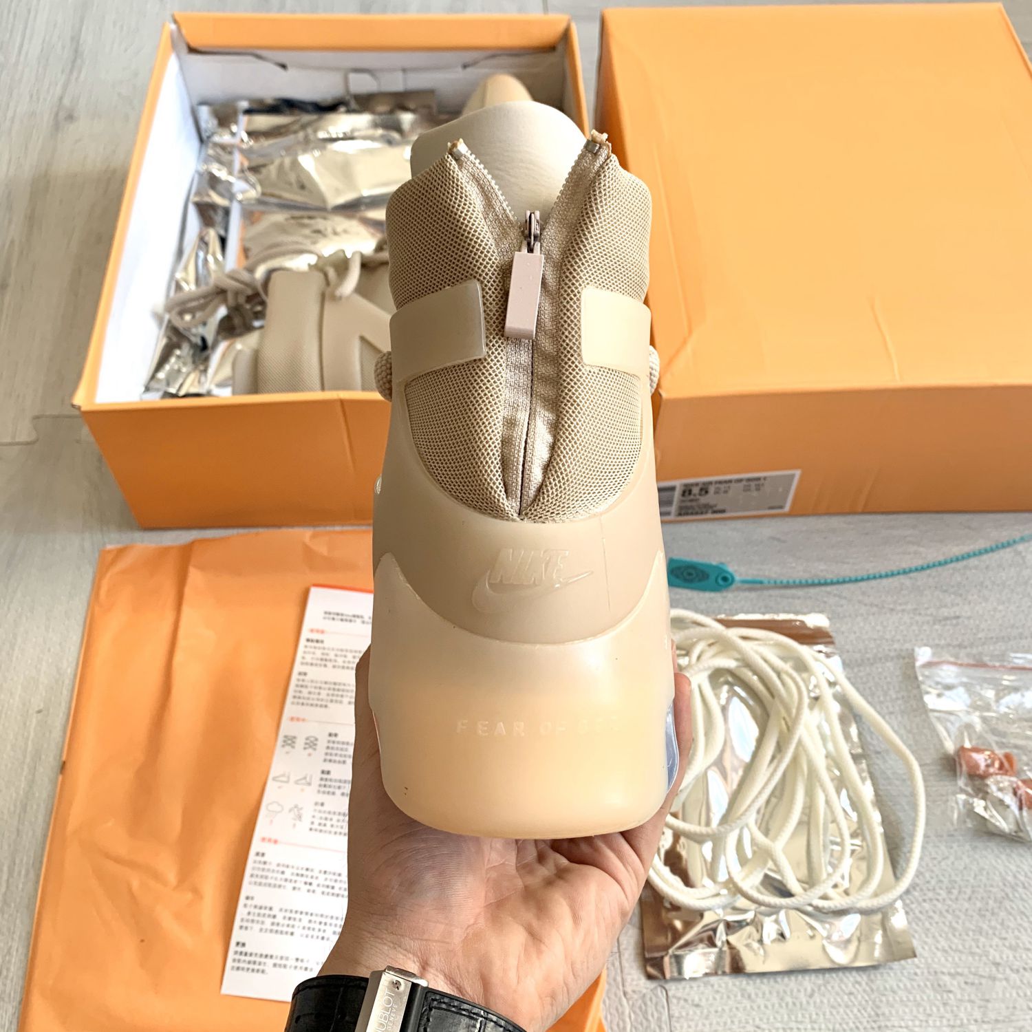 Nike Air Fear of God 1 Oatmeal Like Auth rep 11