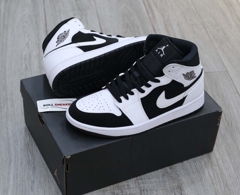 Giày Nike Air Jordan 1 Mid Tuxedo White Black