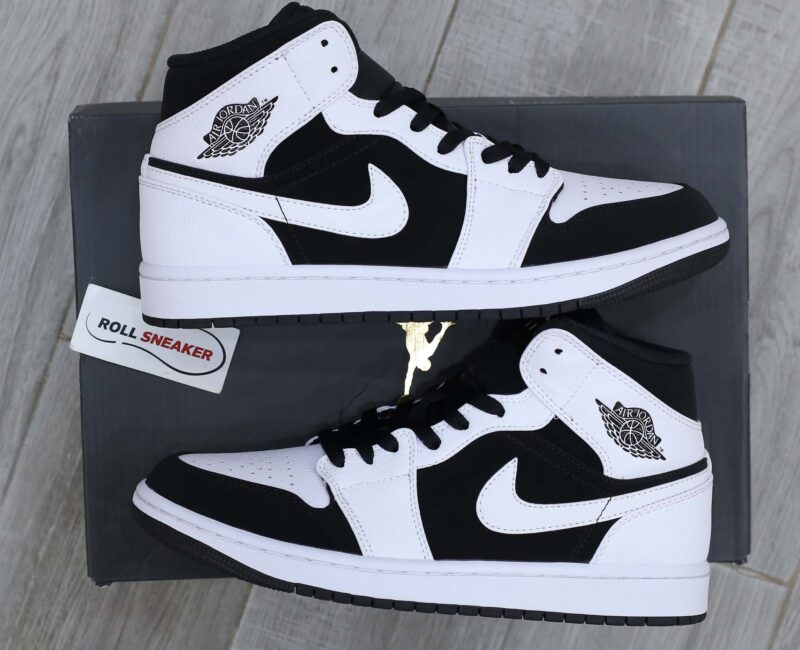 Nike Air Jordan 1 Mid Tuxedo White Black 11