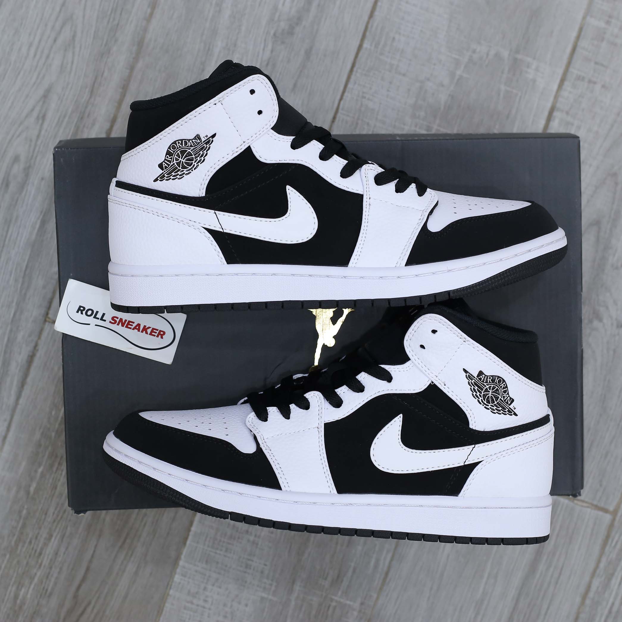 Nike Air Jordan 1 Mid Tuxedo White Black 11