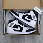 Giày Nike Air Jordan 1 Mid Tuxedo White Black