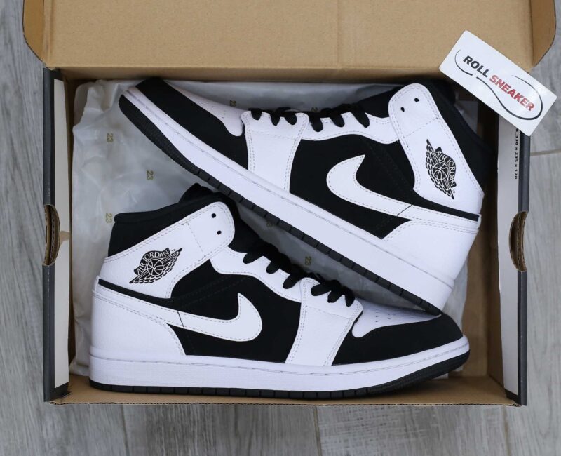 Giày Nike Air Jordan 1 Mid Tuxedo White Black