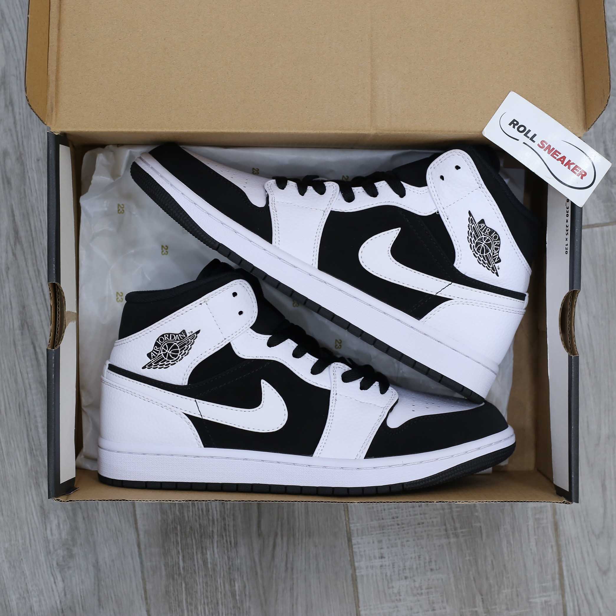 Giày Nike Air Jordan 1 Mid Tuxedo White Black