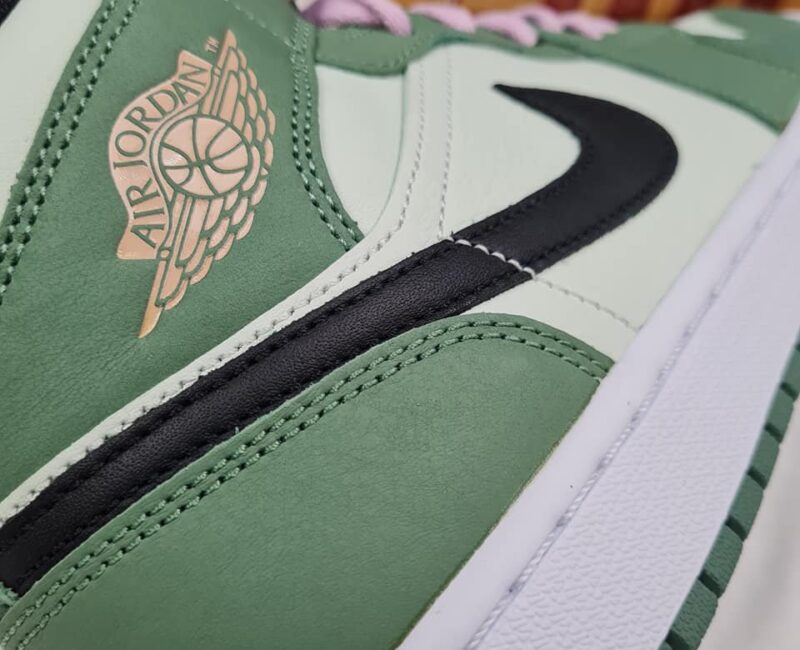 swoosh Nike Air Jordan 1 Mid Dutch Green
