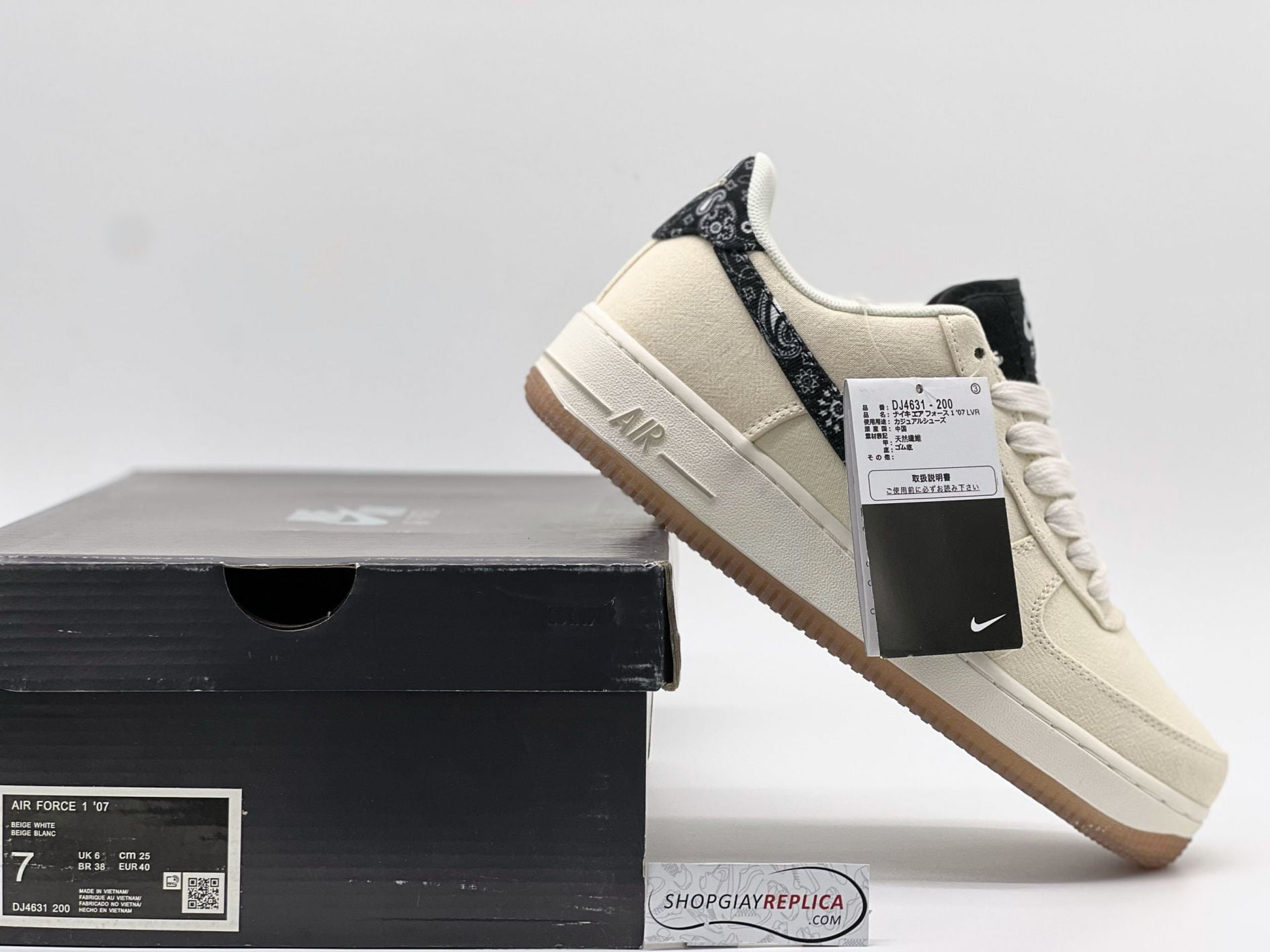 giày Nike Air Force 1 Low Paisley Swoosh Rep 1:1