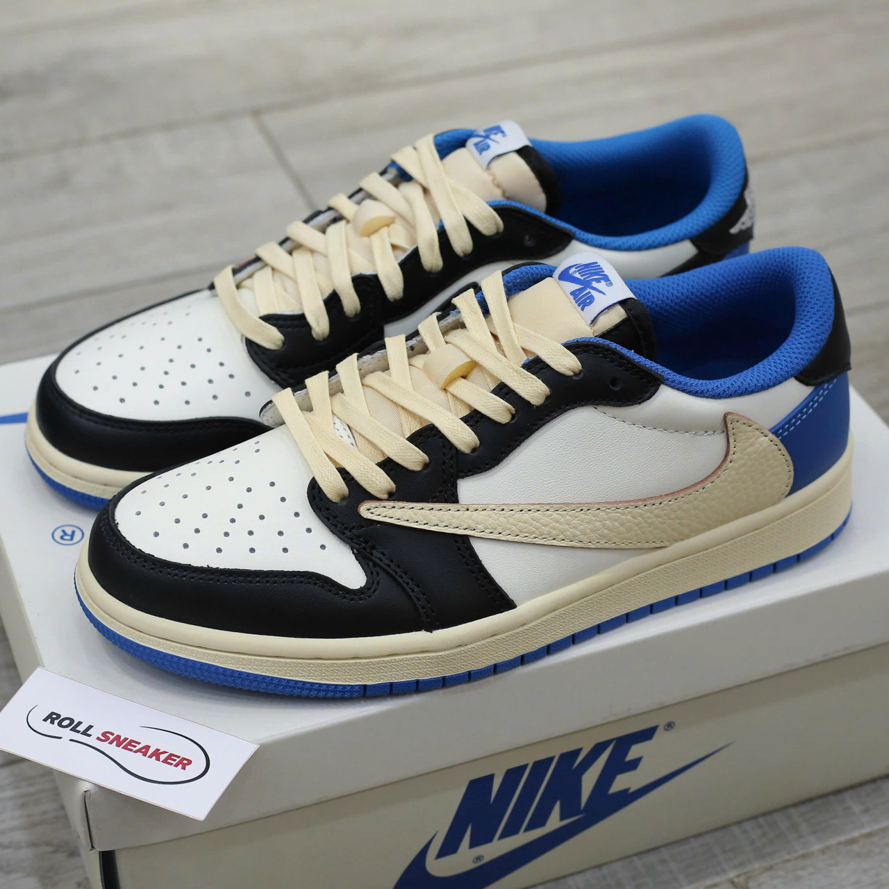 giày air jordan 1 low fragment travis scott và box