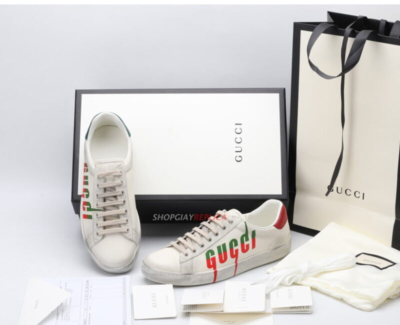 Giày Gucci Ace Sneaker with Gucci Blade Like Auth