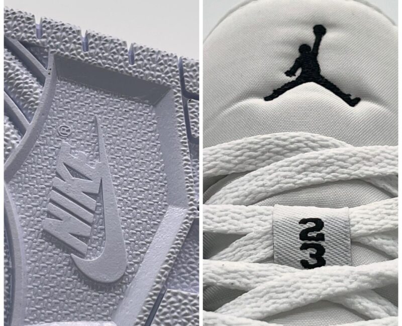 đế giày và lưỡi gà jumpman Air Jordan 1 Low Panda