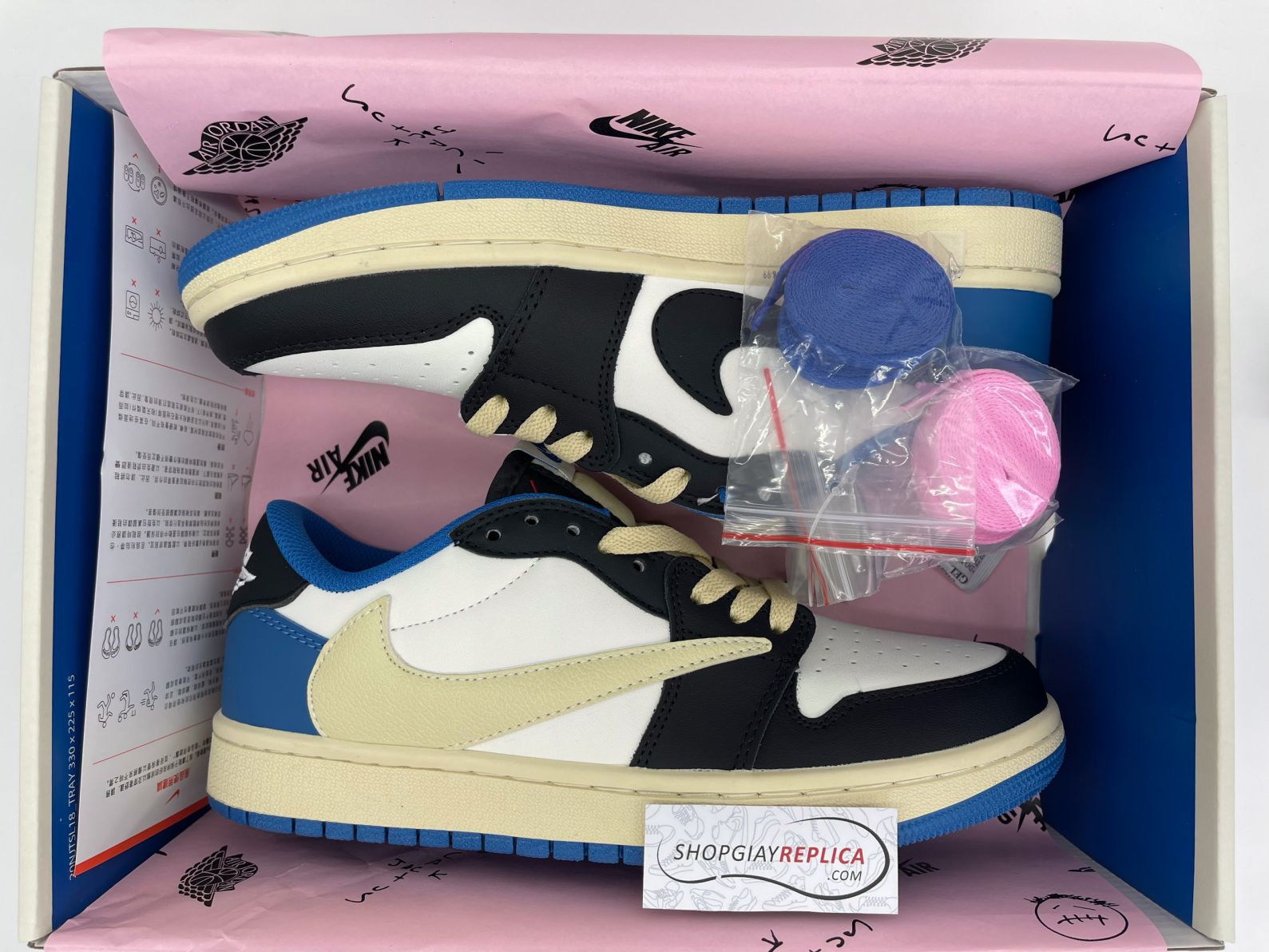 Giày Nike Air Jordan 1 Low Travis Scott x Fragment Rep 1:1