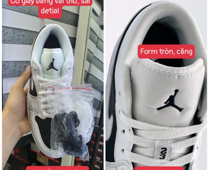 phân biệt Air Jordan 1 Low Panda chuẩn rep 1:1