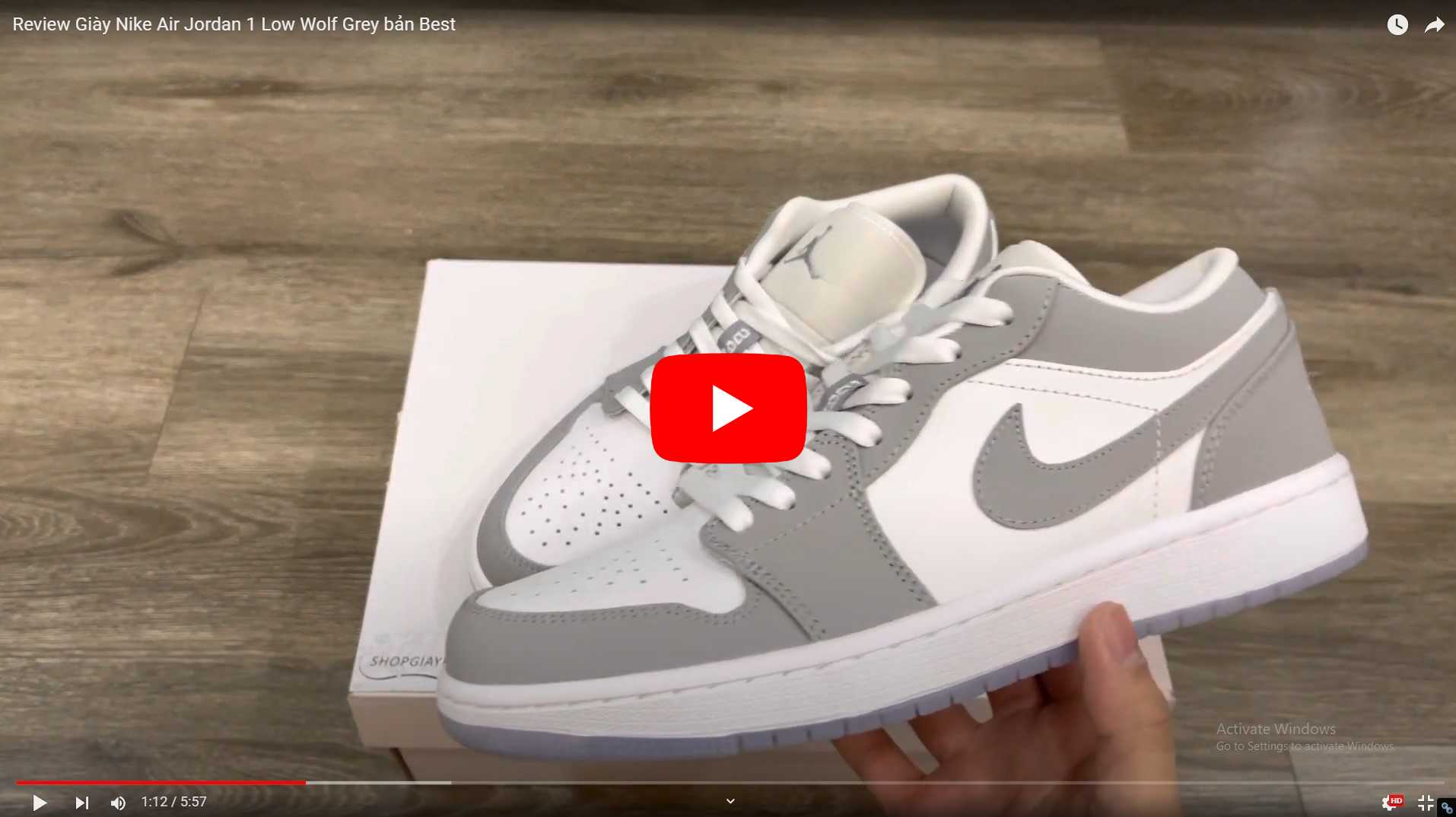 Video Nike Air Jordan 1 Low Wolf Grey Rep 1:1