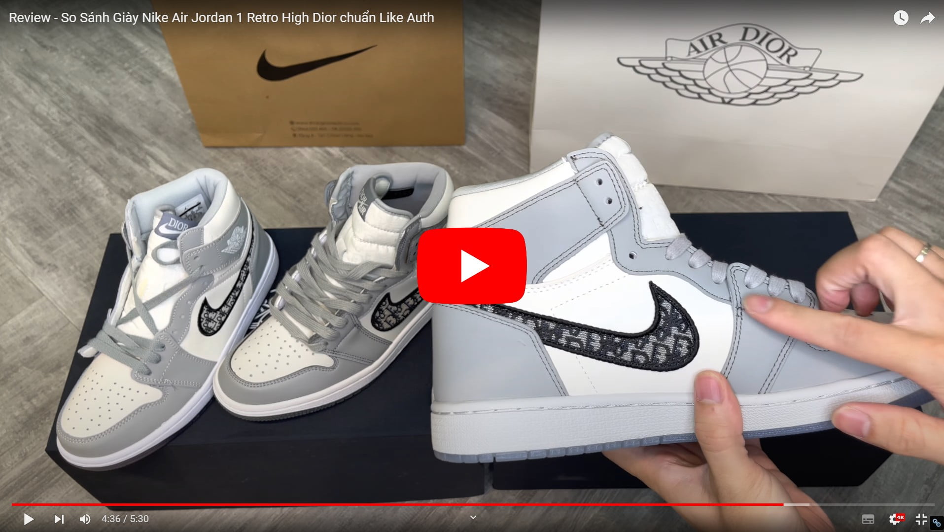 Video Jordan 1 Retro High Dior Like Auth