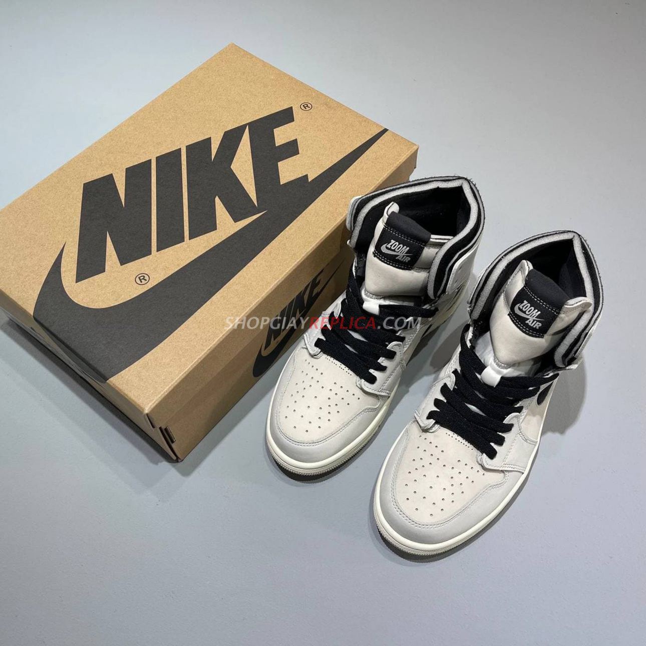 Giày Nike Air Jordan 1 Zoom Air Summit White Black rep 1:1