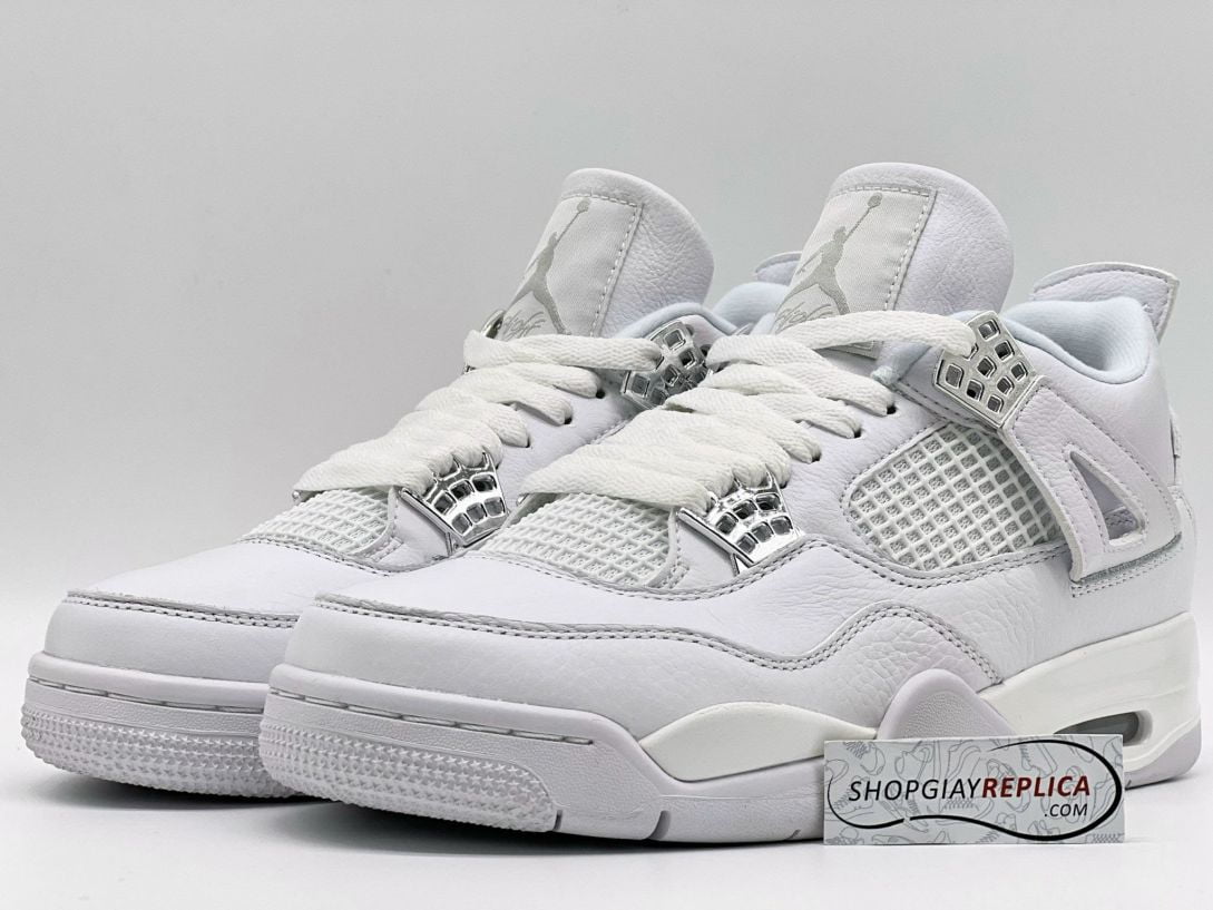 Giày Nike Air Jordan 4 Retro Pure Money (full trắng) Like Auth