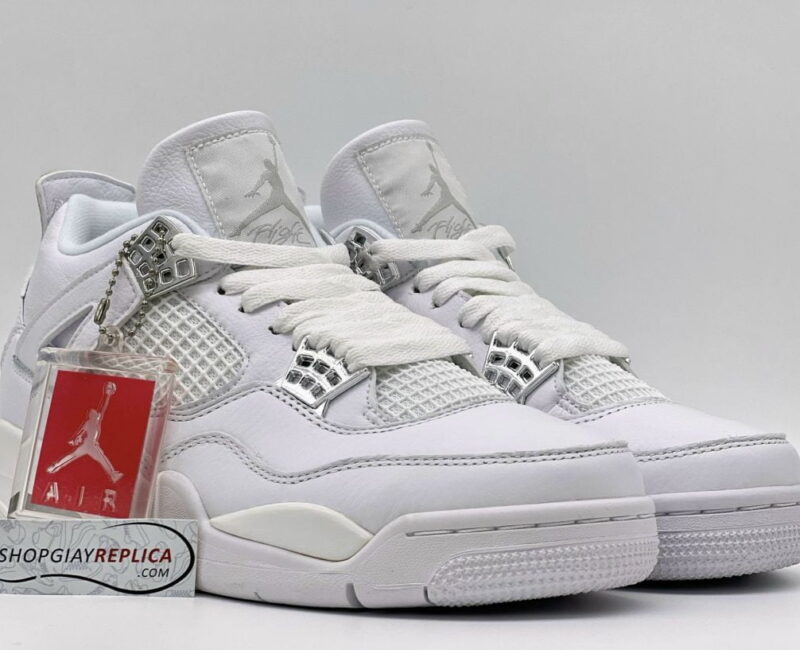 Giày Nike Air Jordan 4 Retro Pure Money (full trắng) Like Auth