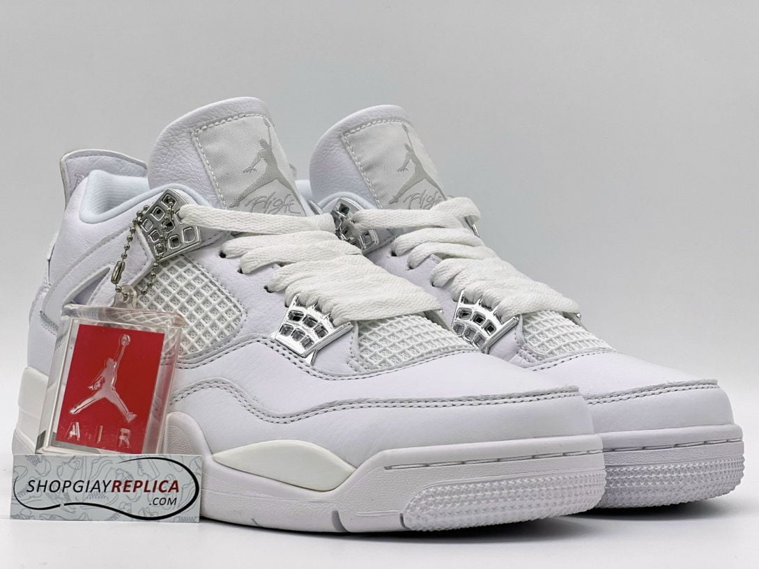 Giày Nike Air Jordan 4 Retro Pure Money (full trắng) Like Auth