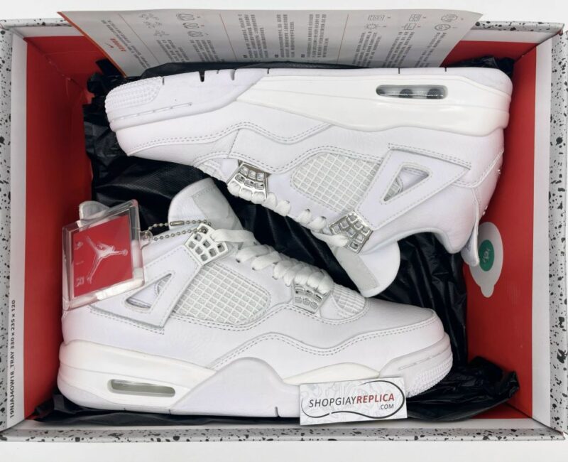 Giày Nike Air Jordan 4 Retro Pure Money (full trắng) Like Auth