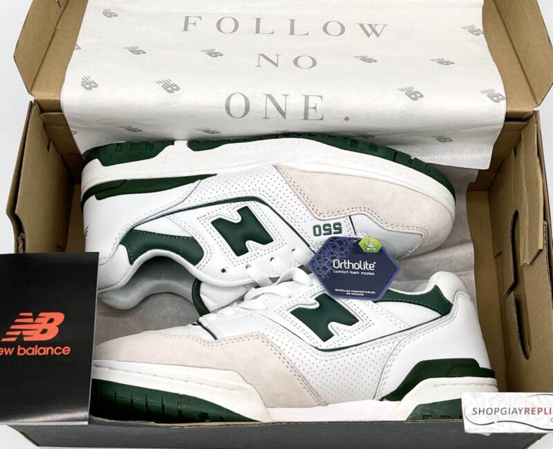 giày new balance 550 white green rep 1:1