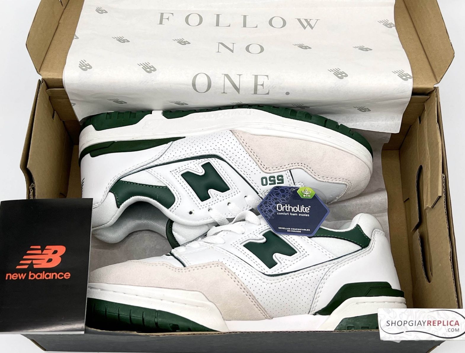 giày new balance 550 white green rep 1:1