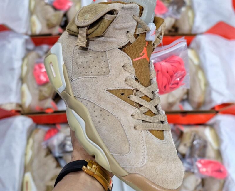 Giày Nike Air Jordan 6 Retro Travis Scott British Khaki Like Auth