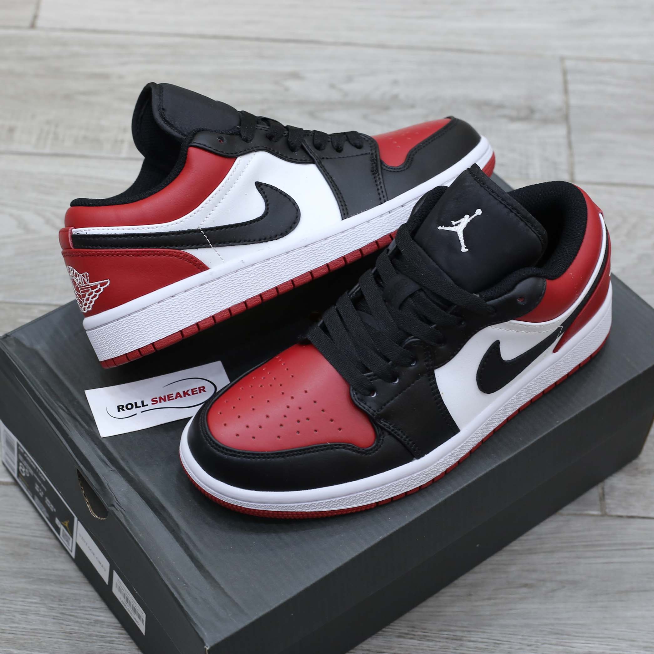 Giày Nike Air Jordan 1 Low Bred Toe rep 1:1