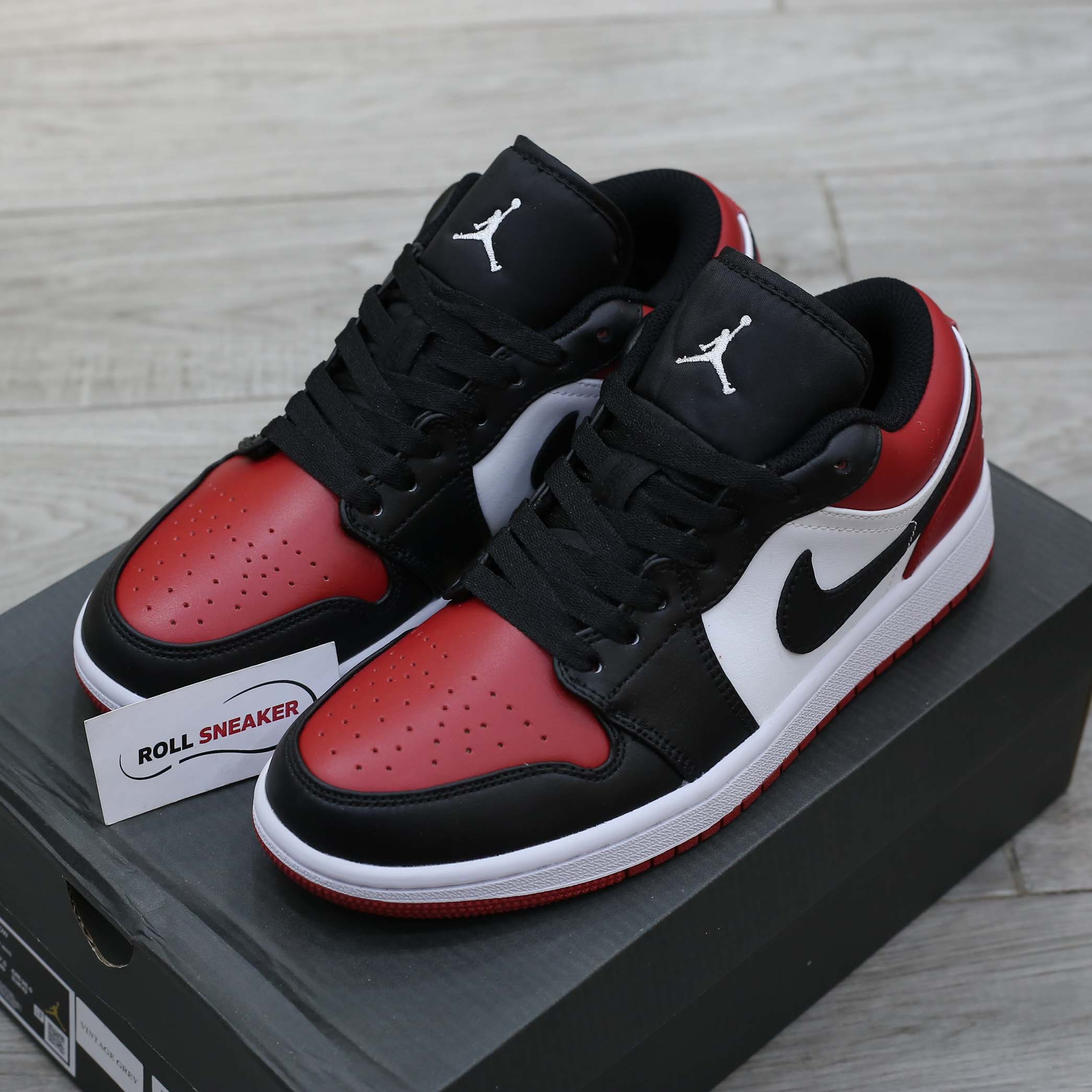 toebox Jordan 1 Low Bred Toe rep 1:1