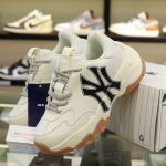 Giày MLB NY trắng chữ đen đế nâu rep 11