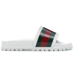 Dép Gucci Web Slide Sandal White Like Auth