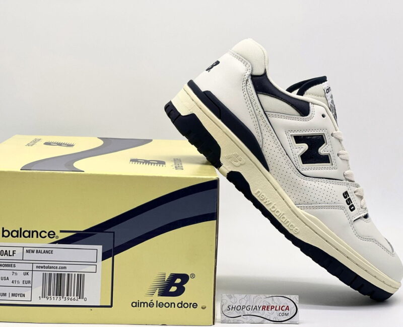 Giày New Balance Aimé Leon Dore x 550 White Navy replica 1:1