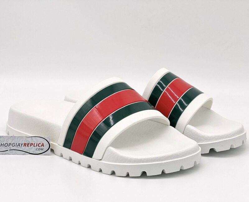 Dép Gucci Web Slide Sandal White Like Auth