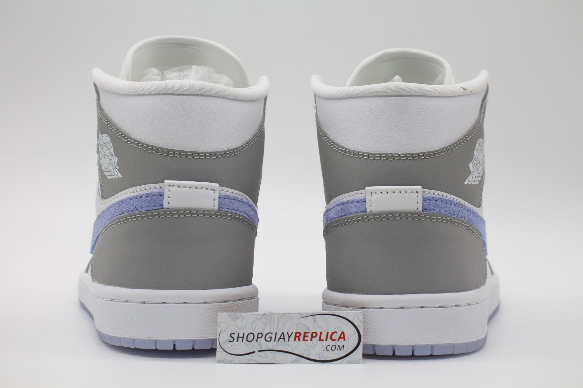 Giày Nike Air Jordan 1 Mid Wolf Grey Aluminum rep 1:1