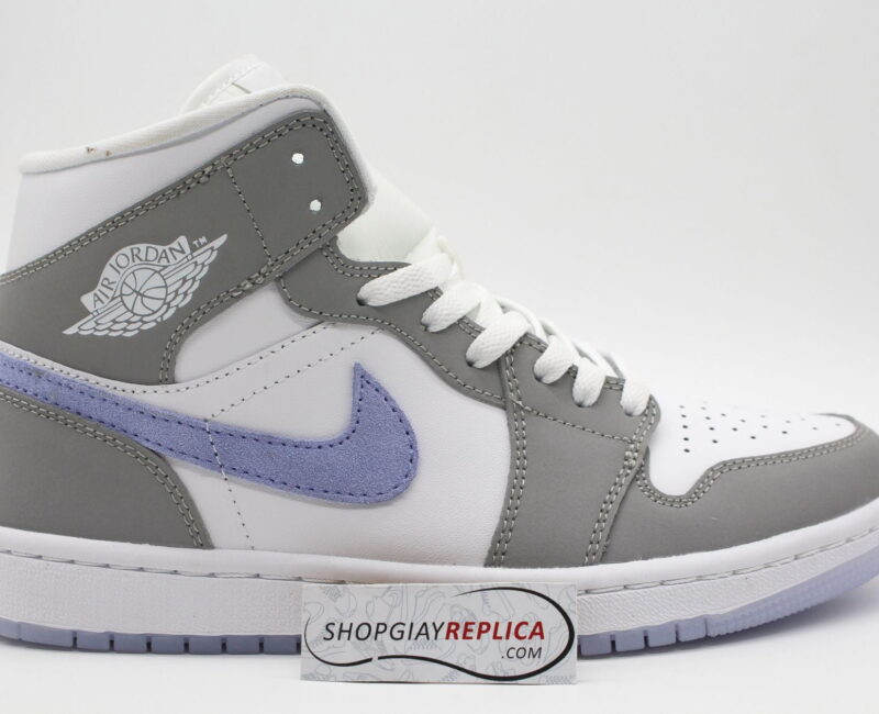 Giày Nike Air Jordan 1 Mid Wolf Grey Aluminum rep 1:1