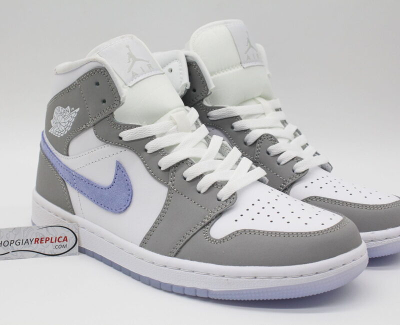 Giày Nike Air Jordan 1 Mid Wolf Grey Aluminum rep 1:1
