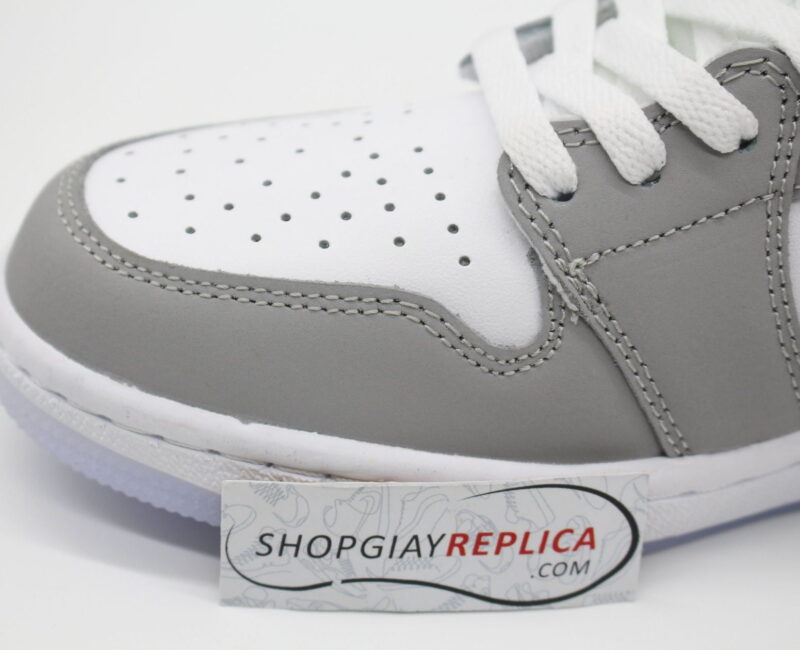 Giày Nike Air Jordan 1 Mid Wolf Grey Aluminum rep 1:1
