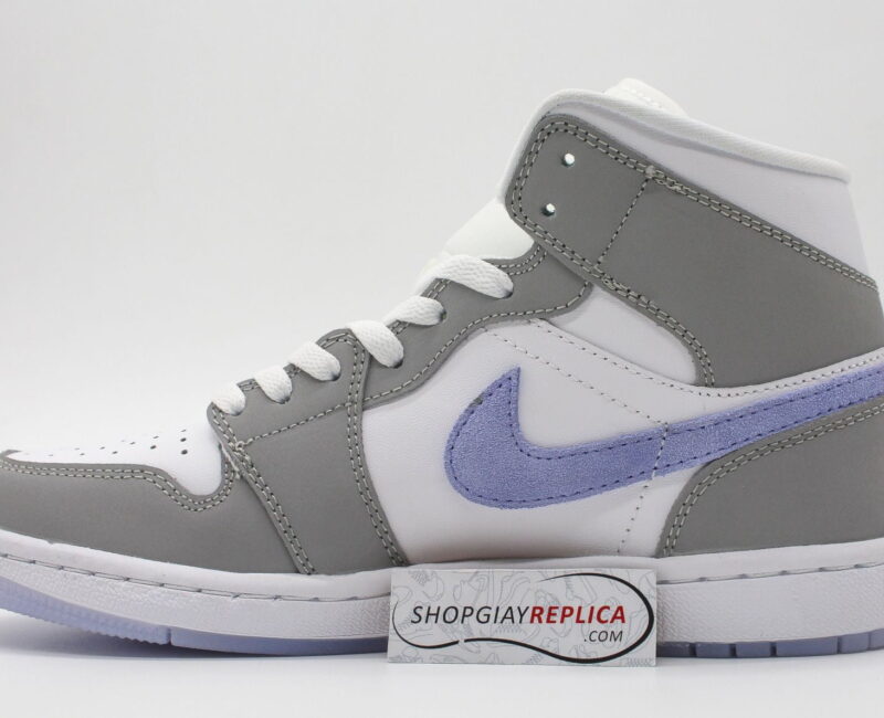 Giày Nike Air Jordan 1 Mid Wolf Grey Aluminum rep 1:1