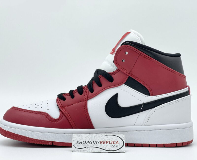 Air Jordan 1 Mid Chicago đỏ trắng