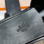 Dép Hermes Nam Full Đen Da Trơn Siêu Cấp