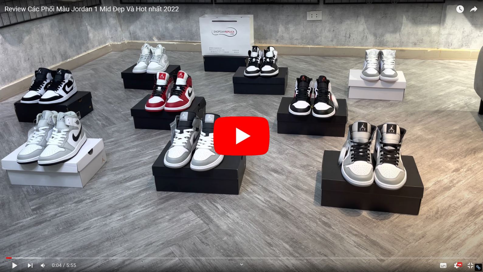 Video unbox các mẫu jordan 1 mid