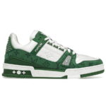 Giày Louis Vuitton LV Trainer Green Monogram Denim White siêu cấp Like Auth