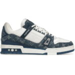 Giày Louis Vuitton LV Trainer Monogram Denim White Blue Like Auth