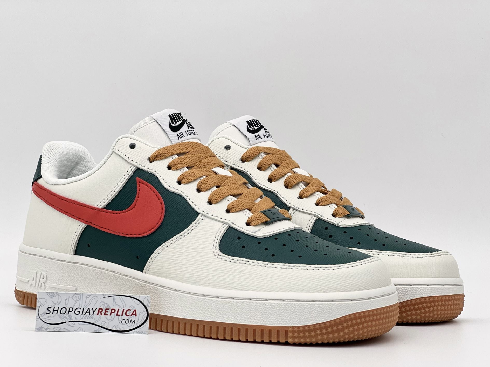 Giày Nike Air Force 1 Low ID Gucci Cream Green Red Like Auth