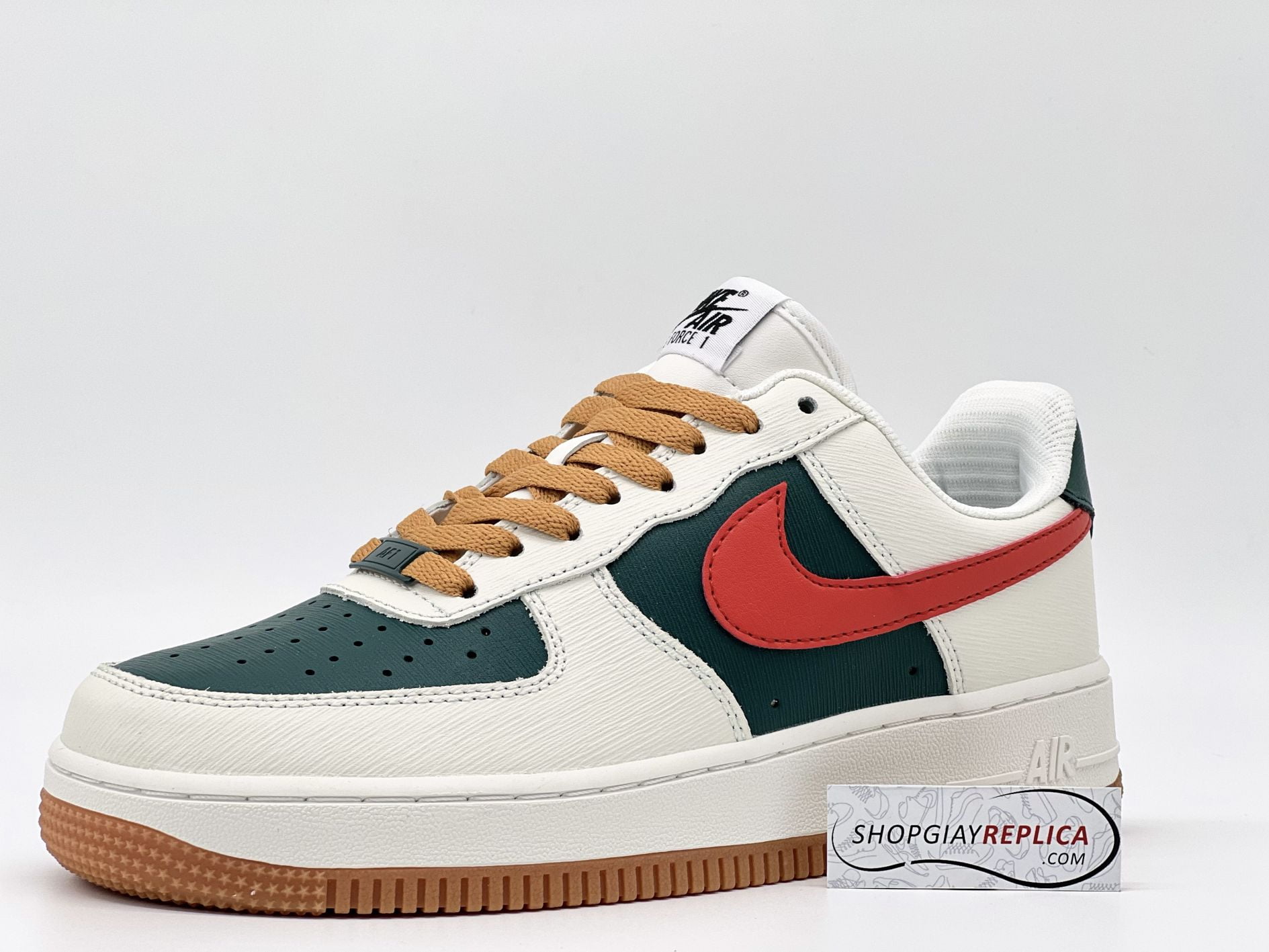 Giày Nike Air Force 1 Low ID Gucci Cream Green Red Like Auth