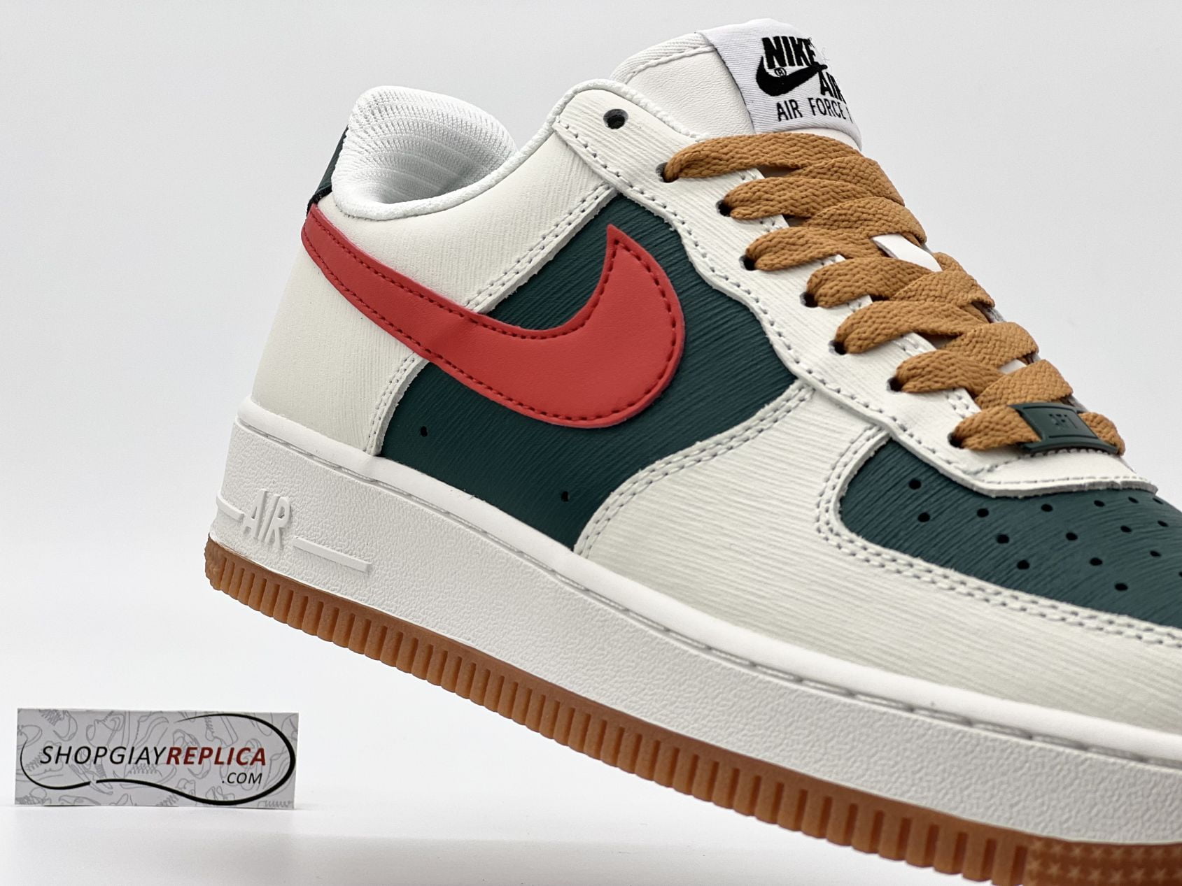 Giày Nike Air Force 1 Low ID Gucci Cream Green Red Like Auth