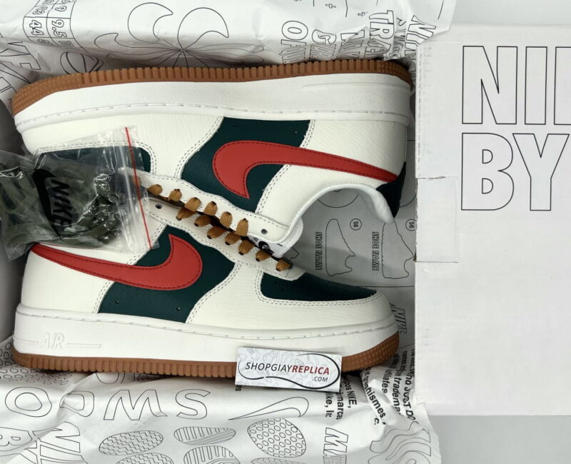 Giày Nike Air Force Af1 Low ID Gucci Cream Green Red Like Auth