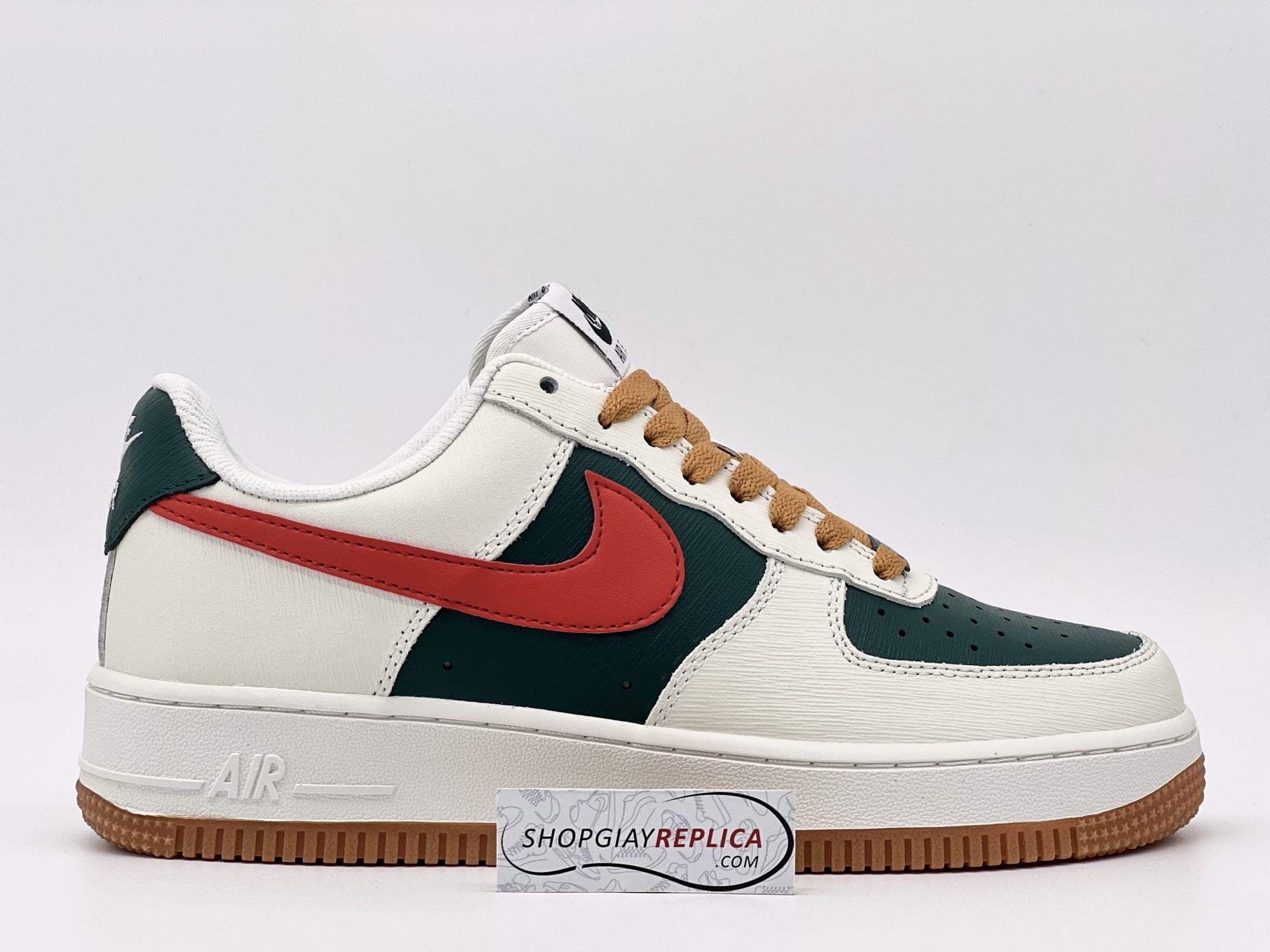 Giày Nike Air Force 1 Low ID Gucci Cream Green Red Like Auth