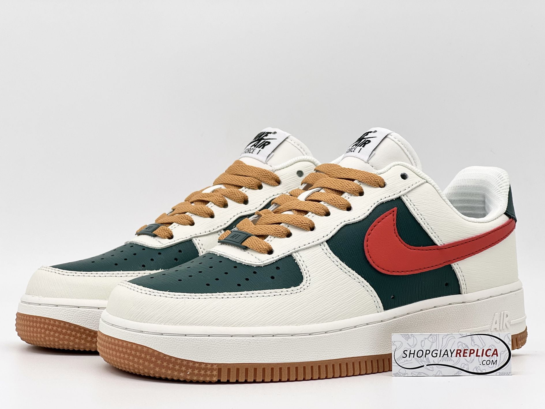 Giày Nike Air Force 1 Low ID Gucci Cream Green Red Like Auth
